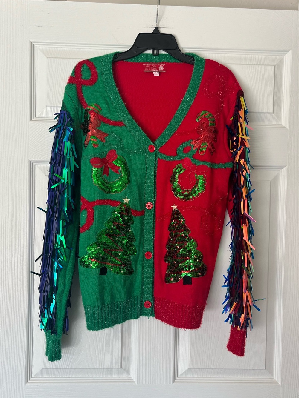 You Look Ugly Today Sequin Christmas Cardigan Sweater
